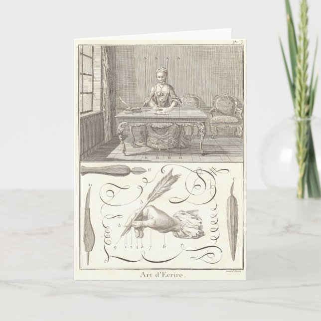 Art d'Ecrire Art of Writing Diderot Encyclopedia Kort (Framsida)