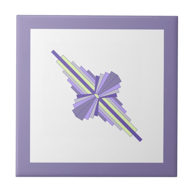 Art deka inslag i druvor, citron och lilak kakelplatta (Framsidan)