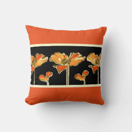 Art dekoratifs Orange Flower Alphonse Mucha Pillow Kudde
