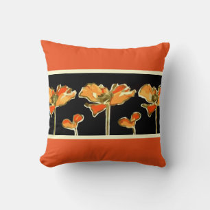Art dekoratifs Orange Flower Alphonse Mucha Pillow Kudde