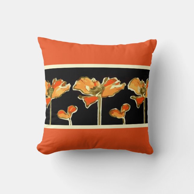 Art dekoratifs Orange Flower Alphonse Mucha Pillow Kudde (Framsida)