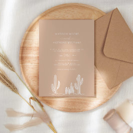 Art Desert Cactus för ljusmarkering Bröllop Inbjudningar