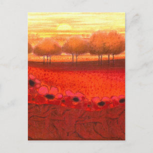 Art Design "Red Flowerfield" är en dröm om liggand Vykort