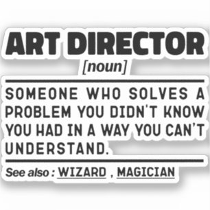 Art Director Noun Definition Supervisor Funny Papp Klistermärken