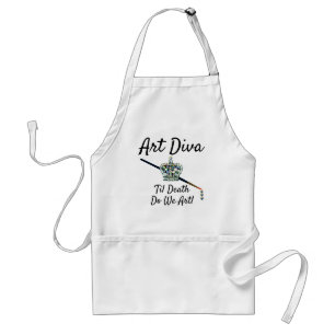 "ART Diva - "Til Death Do we Art" - Vuxen Apron Förkläde