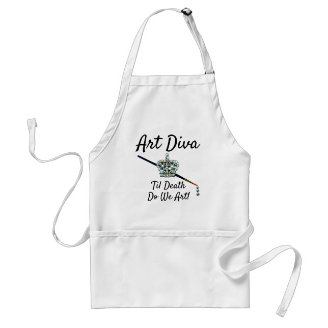 "ART Diva - "Til Death Do we Art" - Vuxen Apron Förkläde (Framsidan)