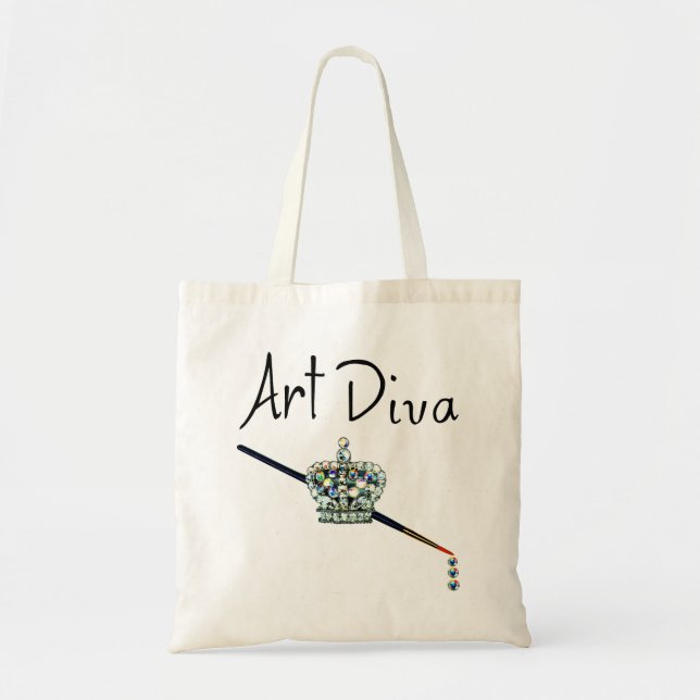 "Art Diva" Tote Bag Tygkasse (Framsidan)