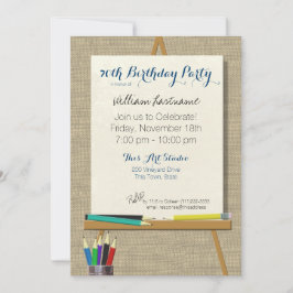 Art Easel Teckning Party Inbjudningar