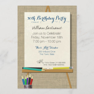Art Easel Teckning Party Inbjudningar