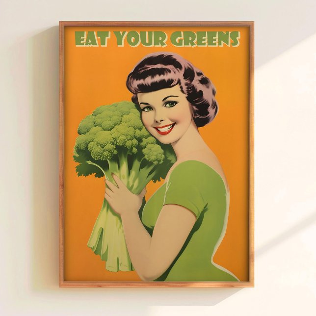 Art Eat Your Greens Poster Printable Funny Kitchen (Skapare uppladdad)