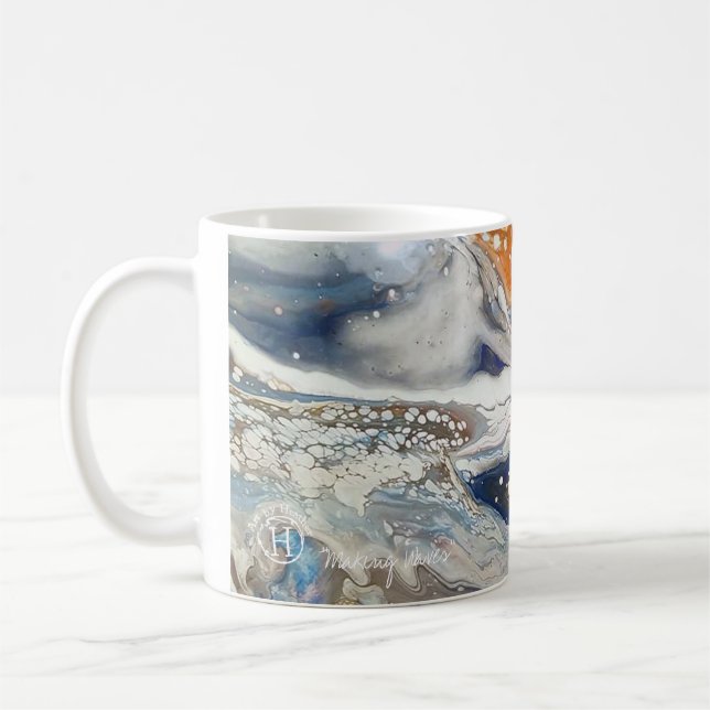 Art efter Heather målar mugg med logotyp och rubri (Vänster)