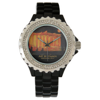 Art Efter Stamos målningsklocka "Parthenon" Armbandsur