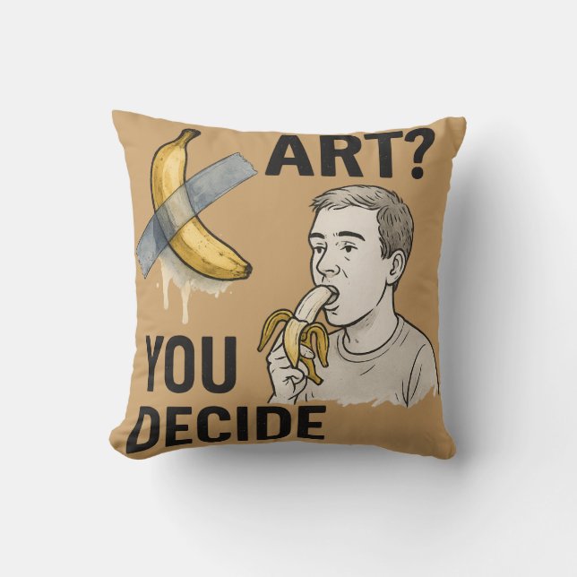 Art eller Snack? Banandebatten Kudde (Framsida)