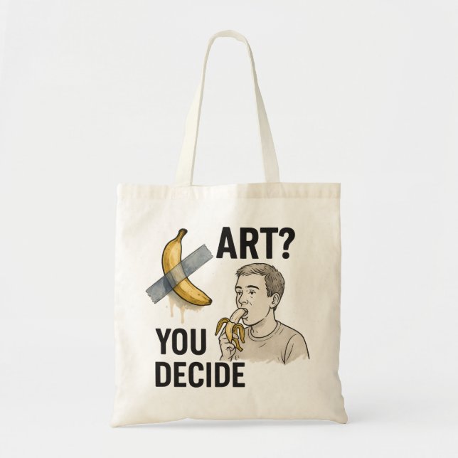 Art eller Snack? Banandebatten Tygkasse (Framsidan)