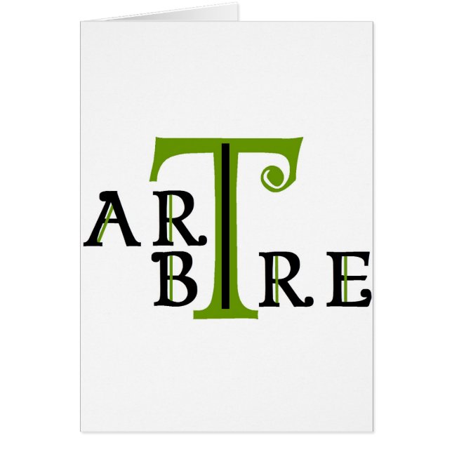 Art en arbre-teckning hälsningskort (Framsidan)