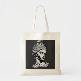 Art Enthusiast Bag vit och svart kontur inspirerar Tygkasse