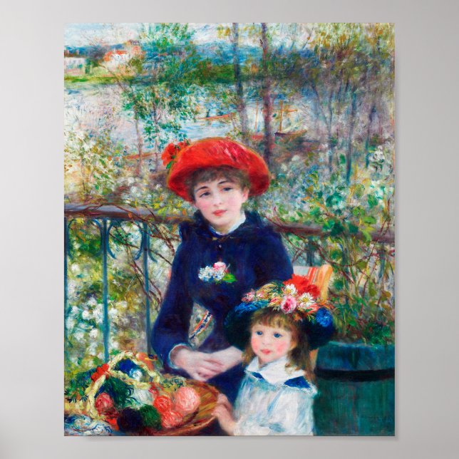 Art Enthusiast Gift Two Sisters Renoir Painting Poster (Framsidan)