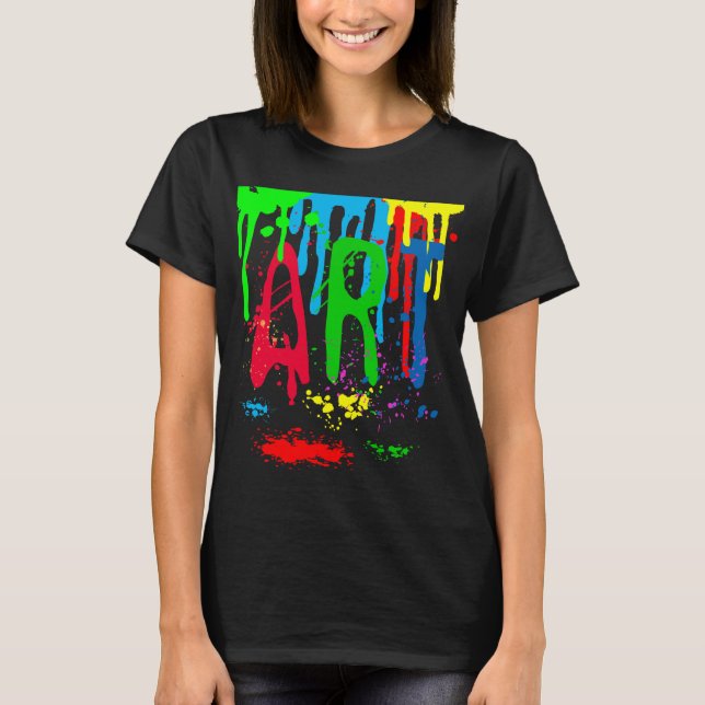 ART färglös färg, lustig svart Tee Shirt (Framsida)