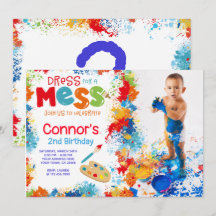 Art Födelsedagsfest inbjudan med Photo