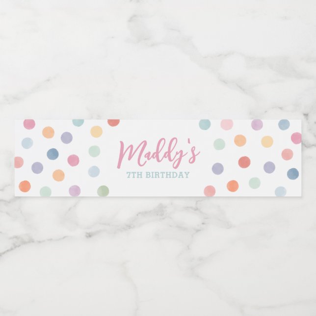 Art-Födelsedagsfest Vattenflaskor Etikett (Singel etikett)