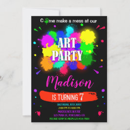 Art-födelsedagsinbjudan Artsy-färgbåten party Inbjudningar