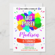 Art-födelsedagsinbjudan Artsy-målningslotteri