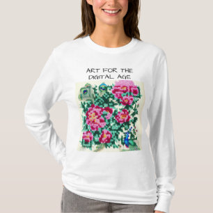 ART FÖR DIGITAL AGE PEACOCK OCH FLOWER QR AI 2 T SHIRT