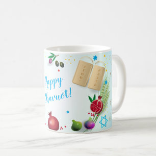 Art för prydnad sju för lycklig SHAVUOT dekorati Kaffemugg