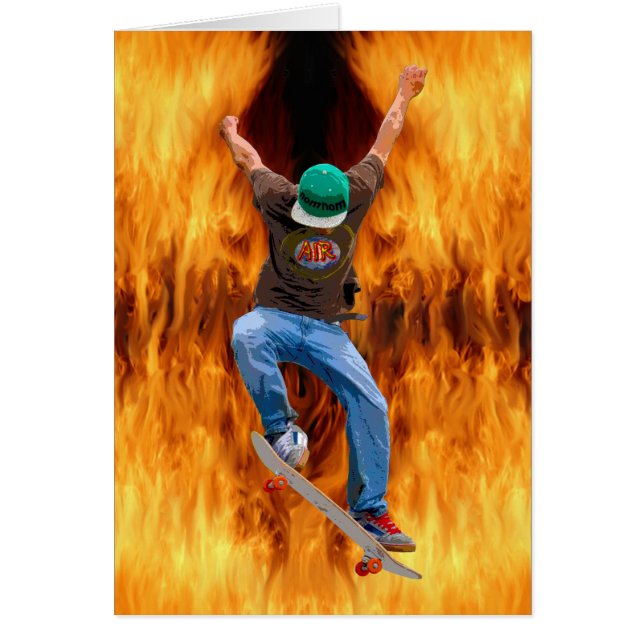 Art för Skateboarder Action Sports Hälsningskort (Framsidan)