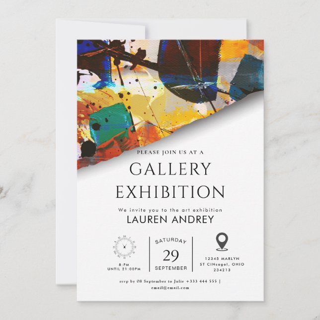 Art gallery opening inbjudningar (Framsida)