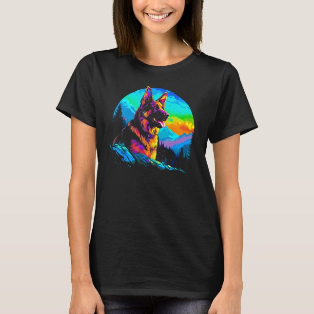 Art German Shepherd 1 T Shirt (Framsida)