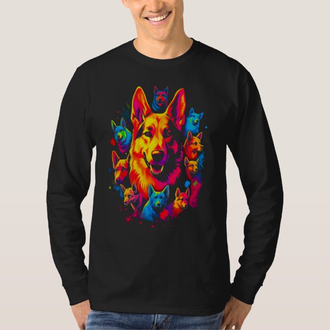 Art German Shepherd Dog Best Friends T Shirt (Framsida)