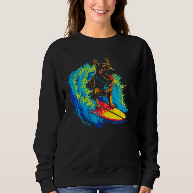 Art German Shepherd Dog Cool Surf T Shirt (Framsida)