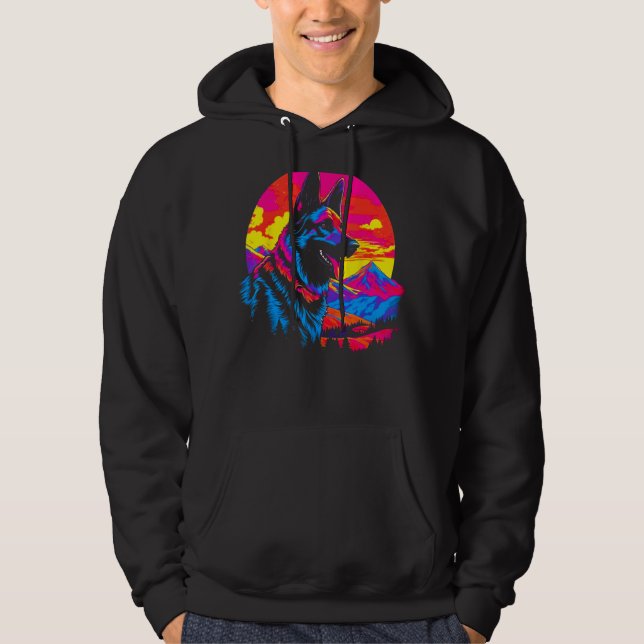 Art German Shepherd Dog Hike Hoodie (Framsida)