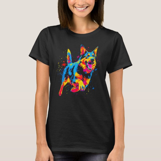 Art German Shepherd T Shirt (Framsida)