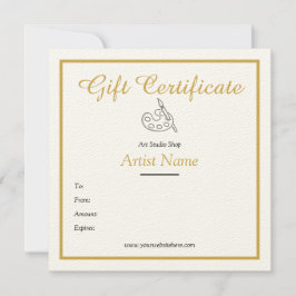 Art Gift-certifikatmall i Guld Inbjudningar