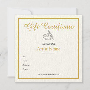 Art Gift-certifikatmall i Guld Inbjudningar