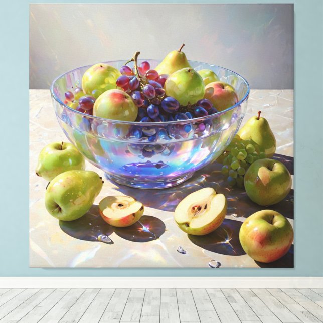 *~* Art Gift still Life SC6 Fruit Crystal Bowl Canvastryck (Insitu (trägolv))
