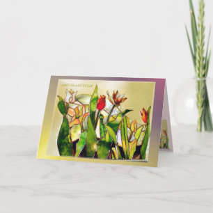 Art Glass Tulip Ground Modern Card Helgkort