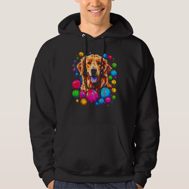 Art Golden Retriever Dog Baseball Hoodie (Framsida)