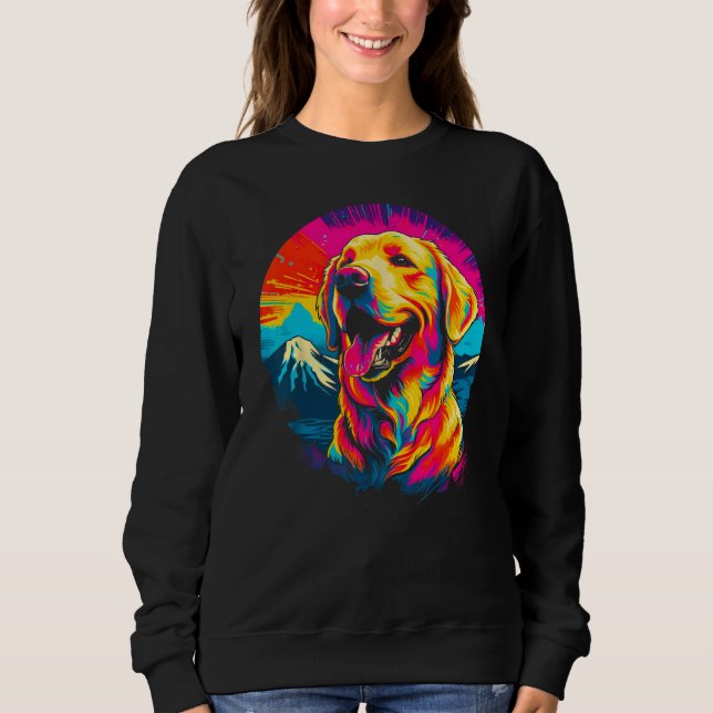 Art Golden Retriever Dog Mountain T Shirt (Framsida)
