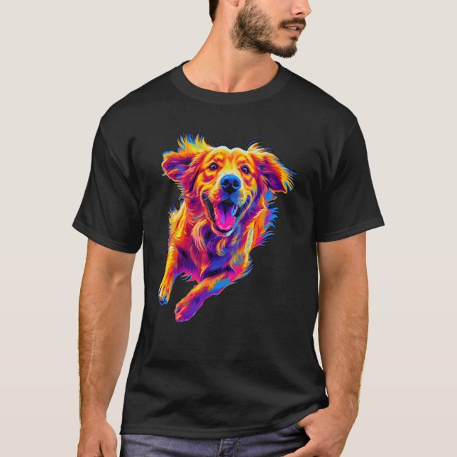 Art  Golden Retriever Dog T Shirt (Framsida)