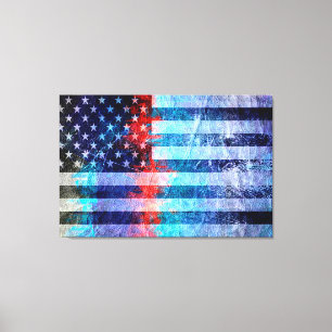 Art Grunge American Flagga #6 Canvastryck