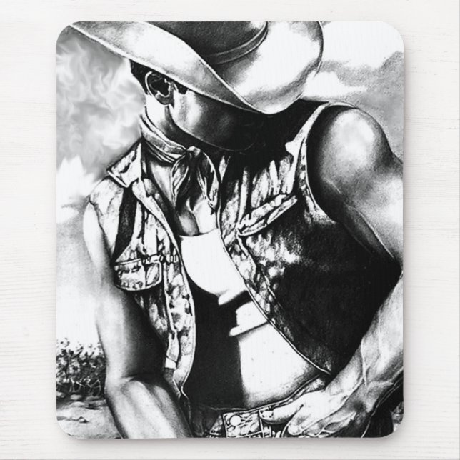 Art-hand - kardborrad western cowboycoola musmatta (Framsidan)