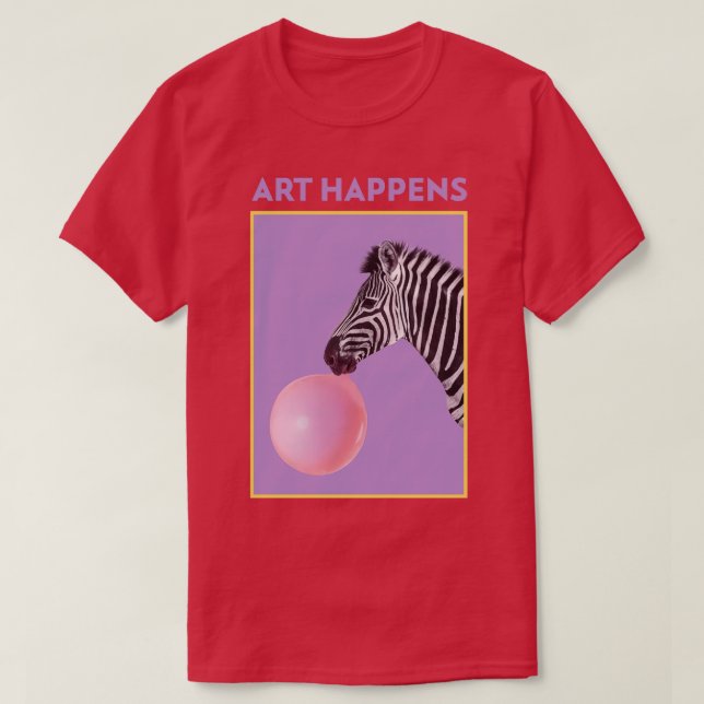 Art Happens Art Zebra Bubble Gum T Shirt (Design framsida)