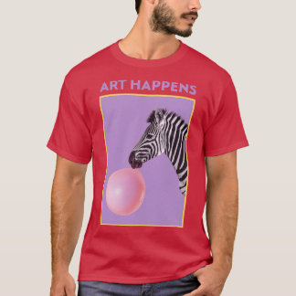 Art Happens Art Zebra Bubble Gum T Shirt