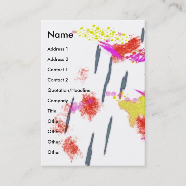 Art Happens Färg Stänk Visitkort (Framsida)