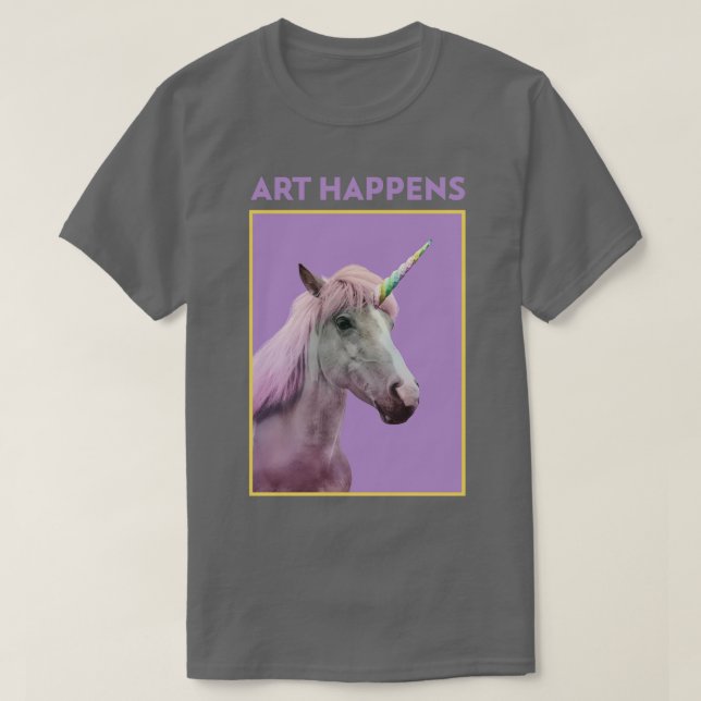 Art Happens Unicorn Horse T Shirt (Design framsida)