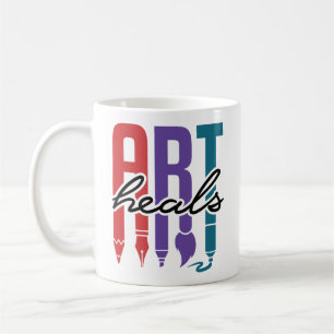 Art Heals Artist Art Teacher Student Älskare Kaffemugg