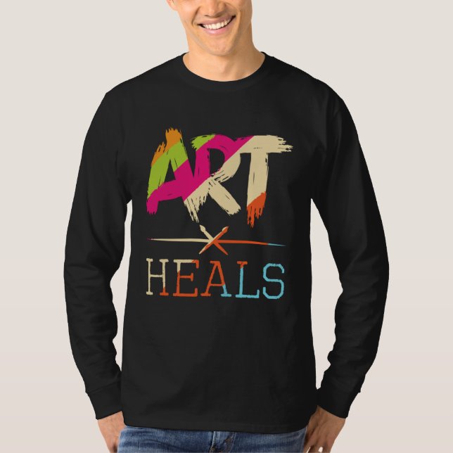 Art Heals Hobby Paint Artist Portrait Painting Pai T Shirt (Framsida)